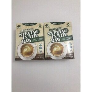 Stevia In The Raw Organic Stevia Sweetener 2 Boxes Of 40  Packages =80Ct